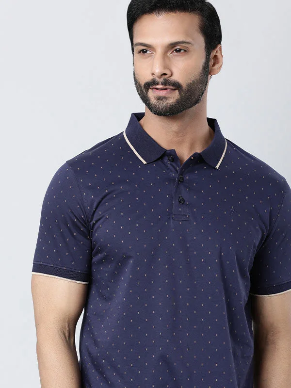 Men's Shirts with Mandarin CollarsMen Printed Polo T-Shirt