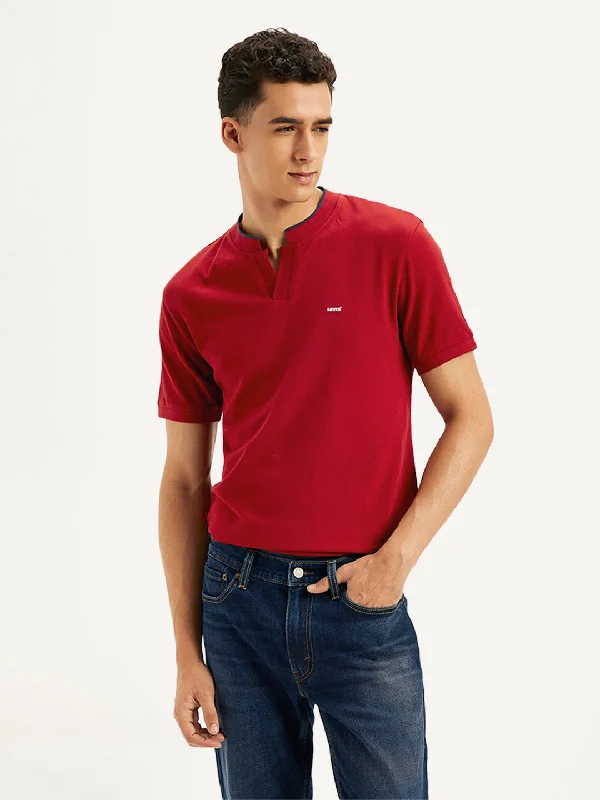 Men's Shirts with Mock NecksMen's Solid Slim Fit Polo T-Shirt