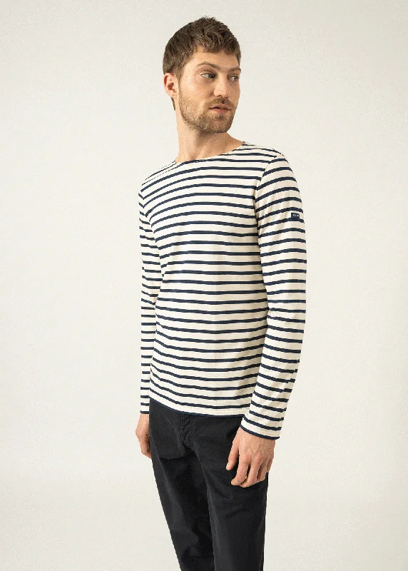 Men's Luxury Shirts for High-End FashionMinquiers unisex striped sailor shirt - regular fit, in light cotton (ECRU/MARINE)