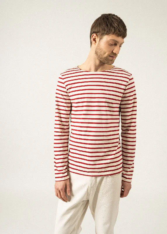 Men's Monochrome Shirts for a Minimalist VibeMinquiers unisex striped sailor shirt - regular fit, in light cotton (ECRU/PERSAN)