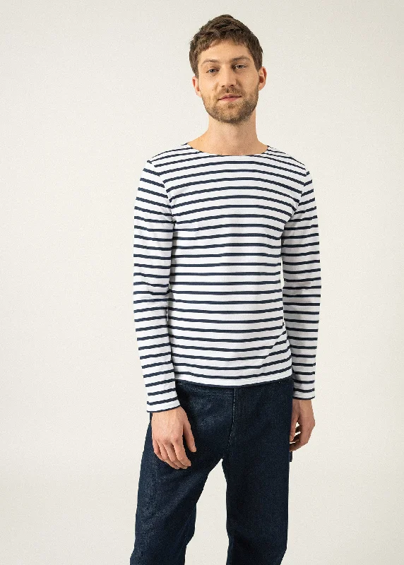 Men's Color-Blocking Shirts for a Statement LookMinquiers unisex striped sailor shirt - regular fit, in light cotton (NEIGE/MARINE)