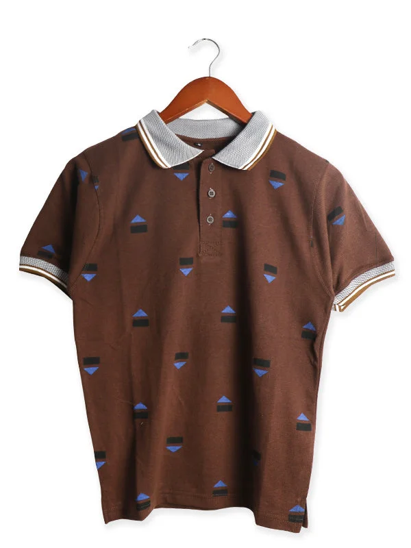 Men's Shirts with Graphic PrintsHG Men's Polo T-Shirt Brown