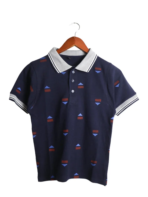 Men's Long-Sleeved ShirtsHG Men's Polo T-Shirt Navy Blue