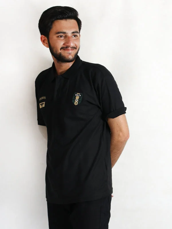 Men's Shirts with Barrel CuffsAM Men's Polo T-Shirt Black