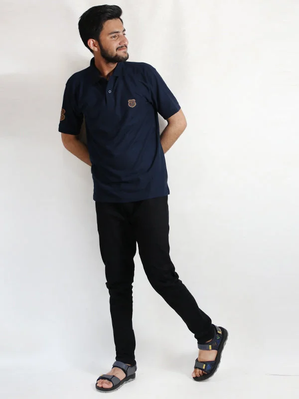 Men's Shirts with Scoop NecksAM Men's Polo T-Shirt Blue