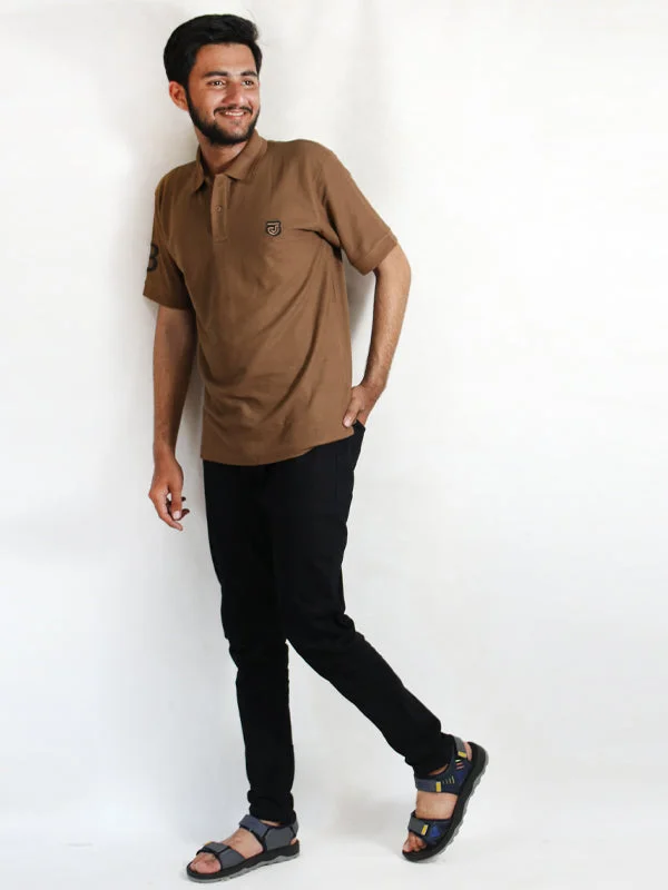 Men's Shirts with Bow TiesAM Men's Polo T-Shirt Light Brown