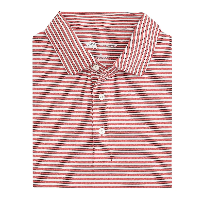 Men's Shirts for CampingMulligan Stripe Performance Polo - Heather Red