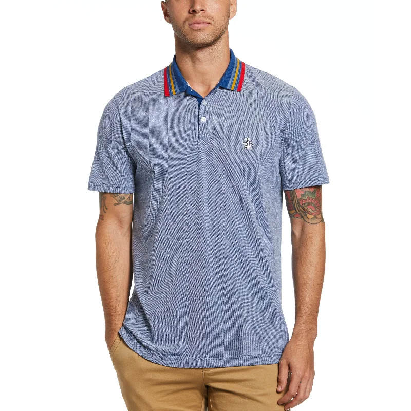 Men's Shirts with Animal PrintsMulti Color Stripe Collar Polo