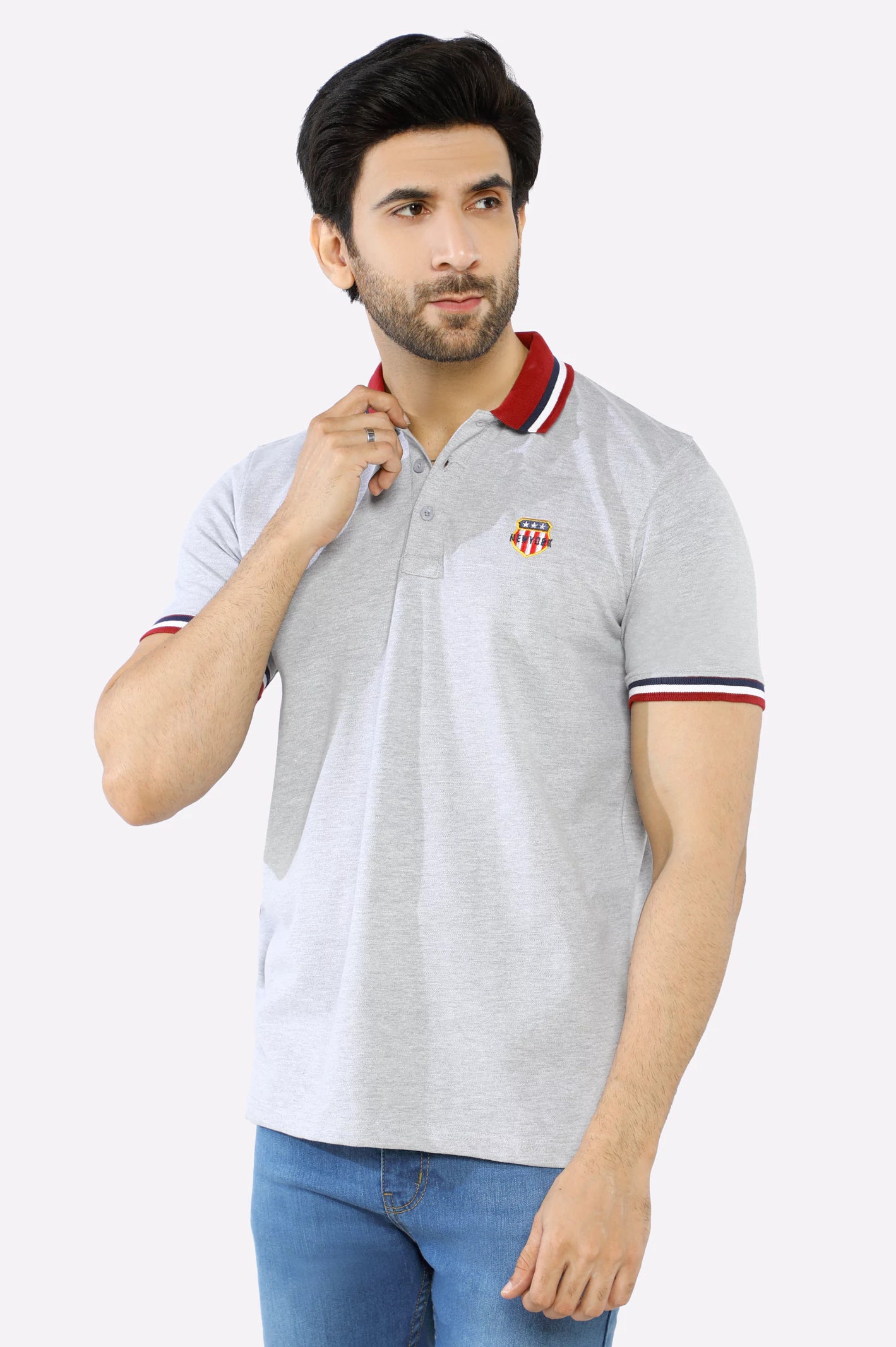 Men's Shirts with Button-Down CollarsJacquard Collar Polo