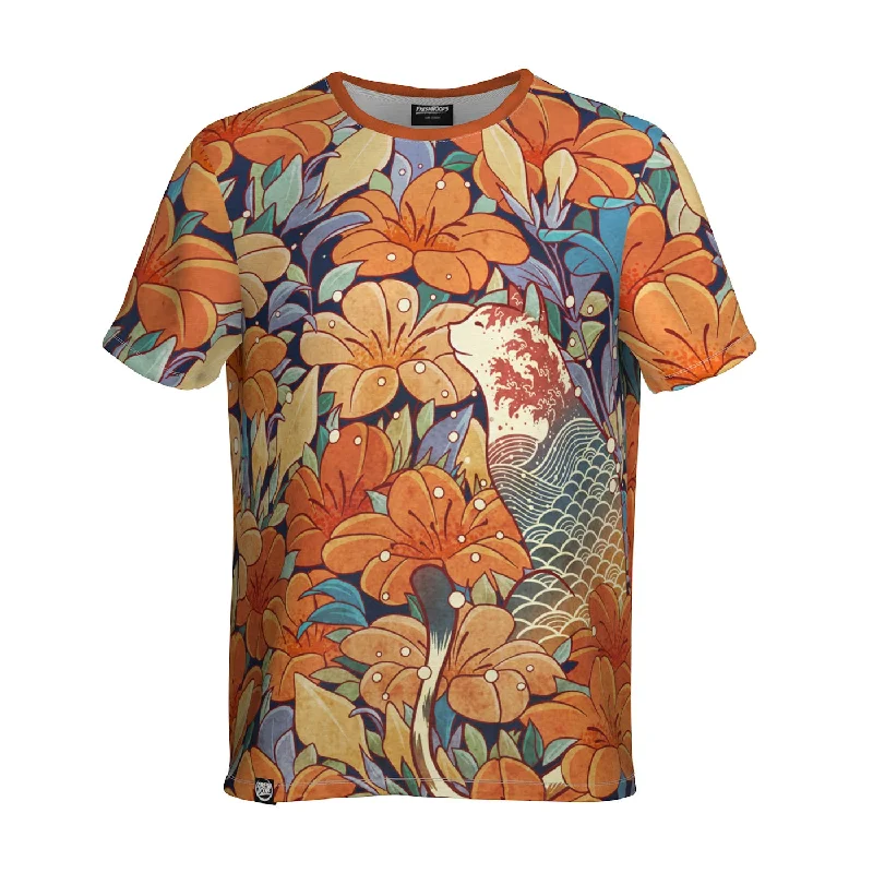 Men's Shirts with Abstract DesignsNeko Flowers T-Shirt