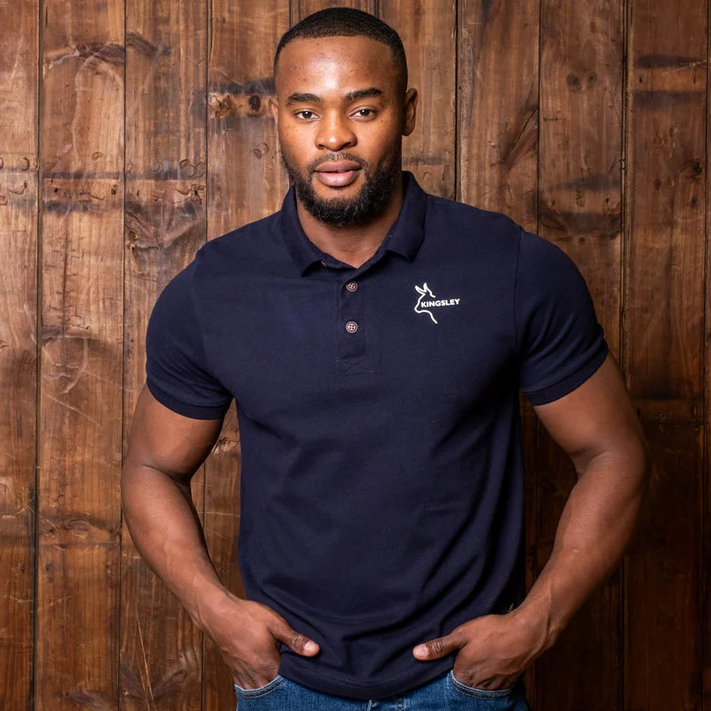 Men's Shirts with Single-Breasted DesignsNguni Outline SJ Polo Midnight