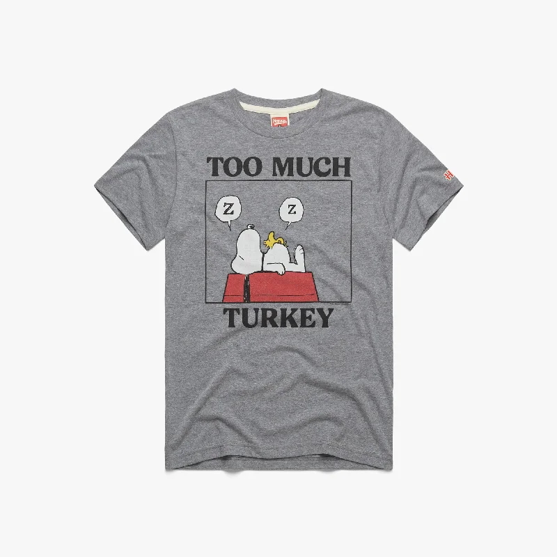 Men's Shirts with Belt AttachmentsPeanuts Snoopy Too Much Turkey