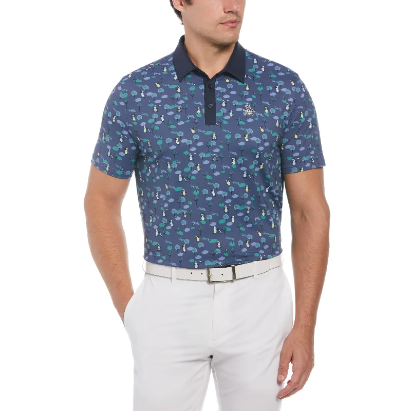 Men's Shirts for HikingPete on the Course Print Golf Polo