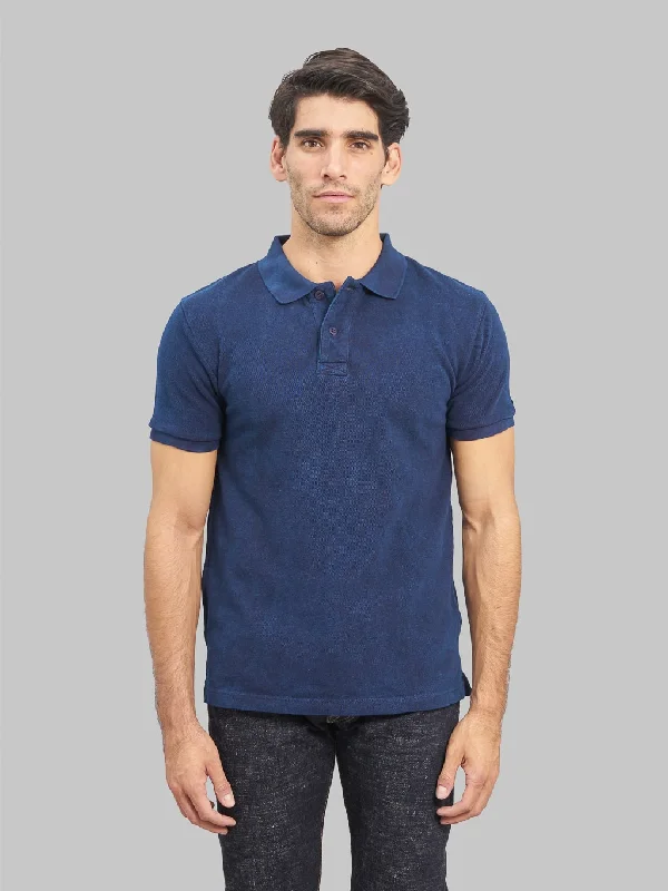 Men's Scoop Neck T-Shirts for a Relaxed FeelUES Polo Shirt Indigo