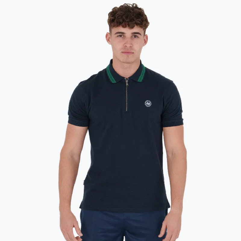 Warm Men's Fleece-Lined TopsVolley Polo Navy