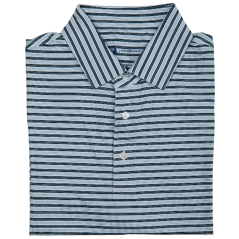 Men's Shirts with Cowl NecksWedge Stripe Performance Polo - Collegiate Blue