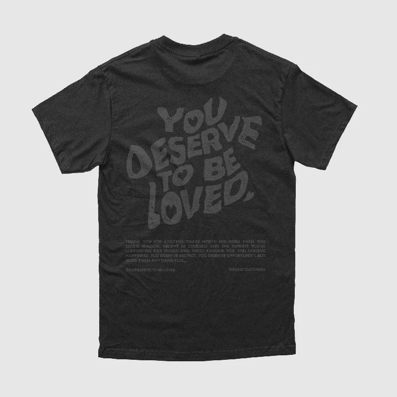 Versatile Men's Tank TopsYou Deserve To Be Loved Black Tee (Blackout)