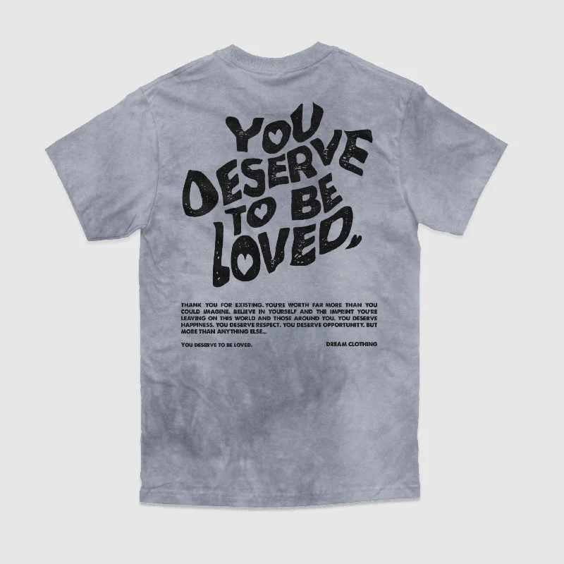 Men's Shirts with Patch PocketsYou Deserve To Be Loved Tie-Dye Tee (Silver Smoke)