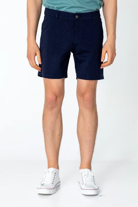 Men's Chino Shorts for Warm WeatherSide Pocket Lightweight Shorts - Navy