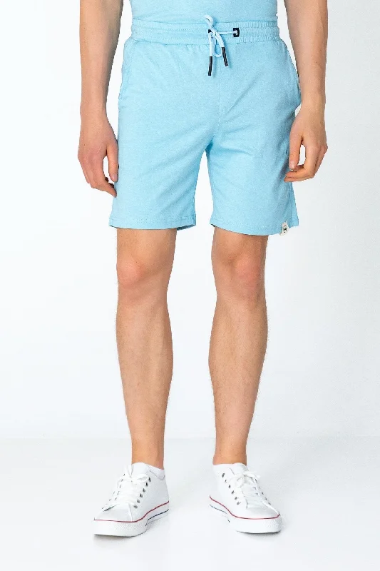 Men's Pants with Pleated FrontsLightweight Cotton Shorts - Blue