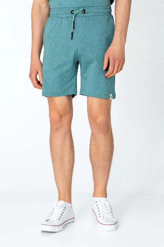 Men's Pants with Wrinkle-Resistant FabricLightweight Cotton Shorts - Teal Green