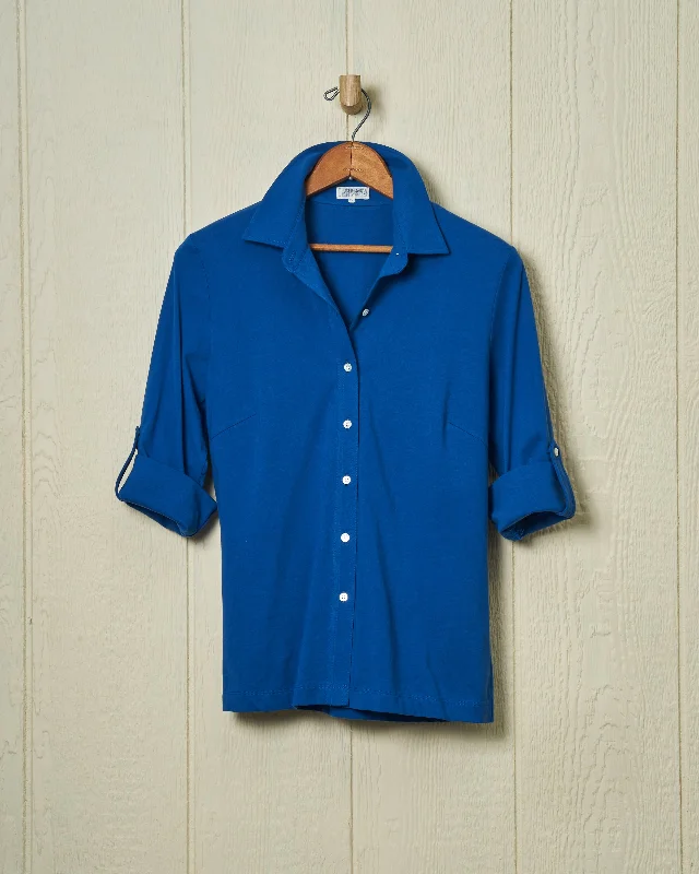 Men's Designer Dress Shirts for High-End FashionAvalon Knit Top in Cobalt