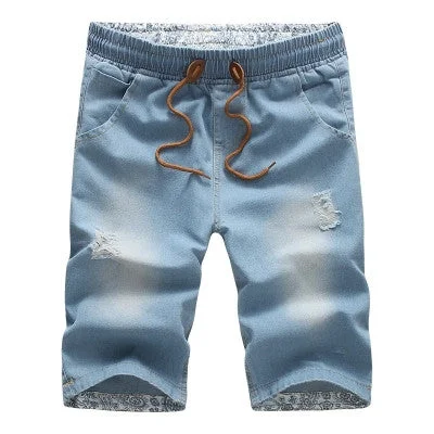 Warm Men's Fleece-Lined PantsLight Blue Summer Shorts