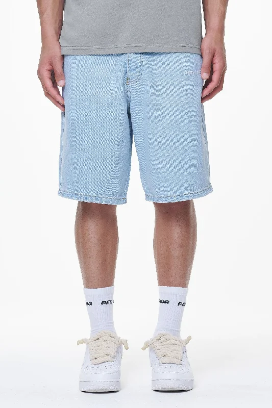 Men's Pants with SuspendersEarl Jeans Shorts Washed Light Blue