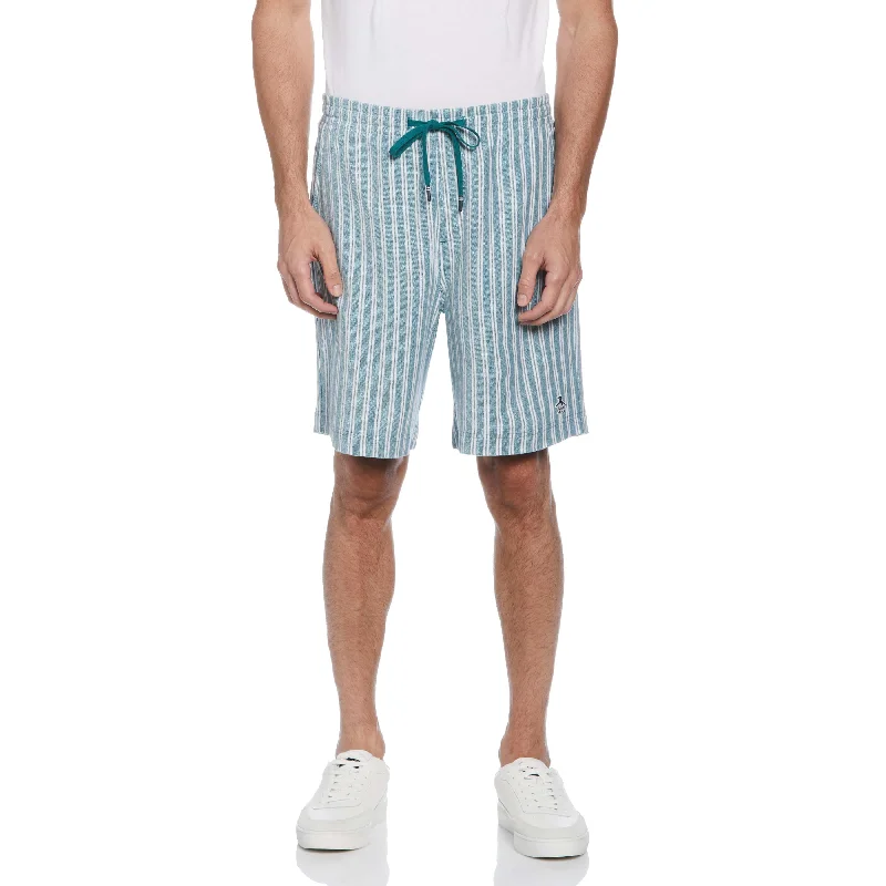 Casual Men's ChinosLinen Blend Stripe Birdseye Pique Short