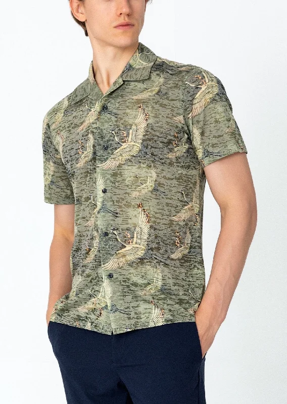 Men's Denim Shirts for a Rugged LookCollared Lightweight Shirt - Stork Green