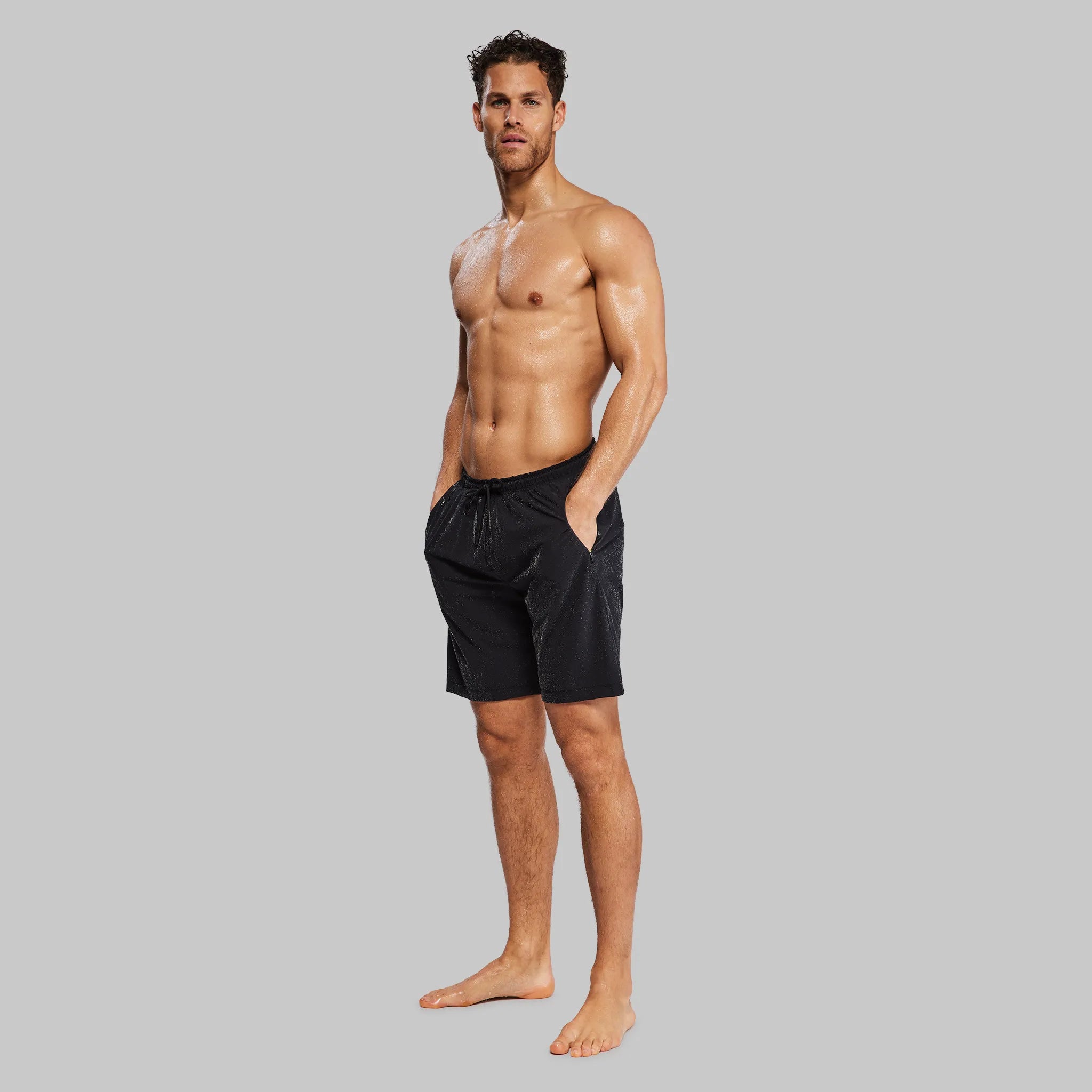 Men's Pants with UV ProtectionPlanet Earth Swim Shorts. Black edition