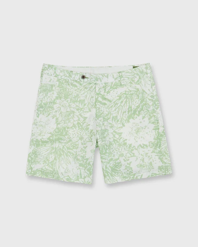 Men's Pants with Slant PocketsShort in Seamoss Bahamian Floral Print Poplin