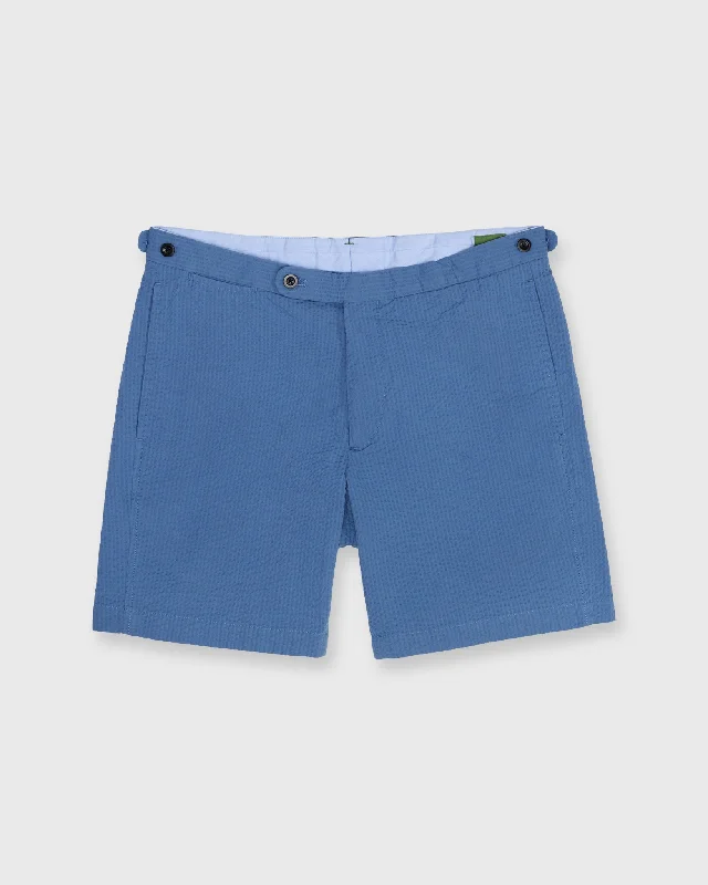 Men's Pants with Zippered PocketsSide-Tab Short in Lake Seersucker