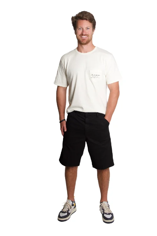 Men's Relaxed-Fit Pants for ComfortSingle Knee Short in Black