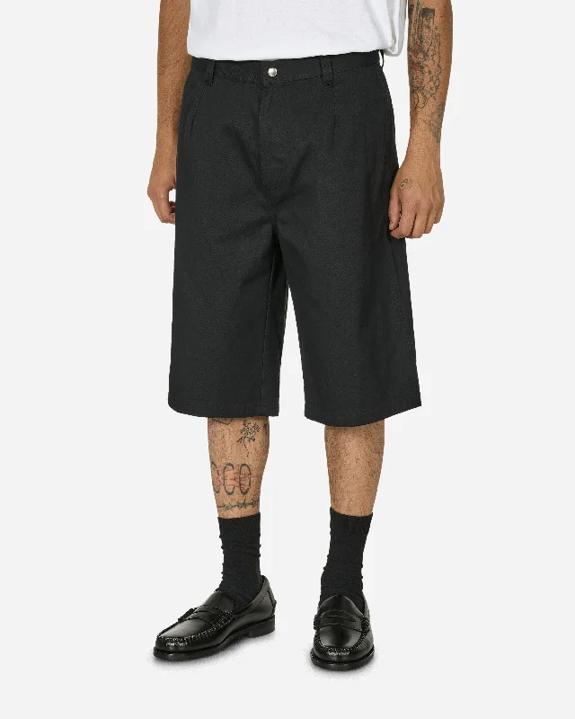 Men's Pants with Contrast StitchingChino Work Shorts Black