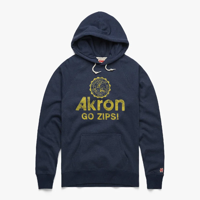 Men's Hoodies with Contrast StitchingAkron Go Zips Hoodie