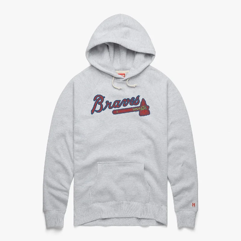 Men's Hoodies with Extra-Long SleevesAtlanta Braves Jersey Logo Hoodie