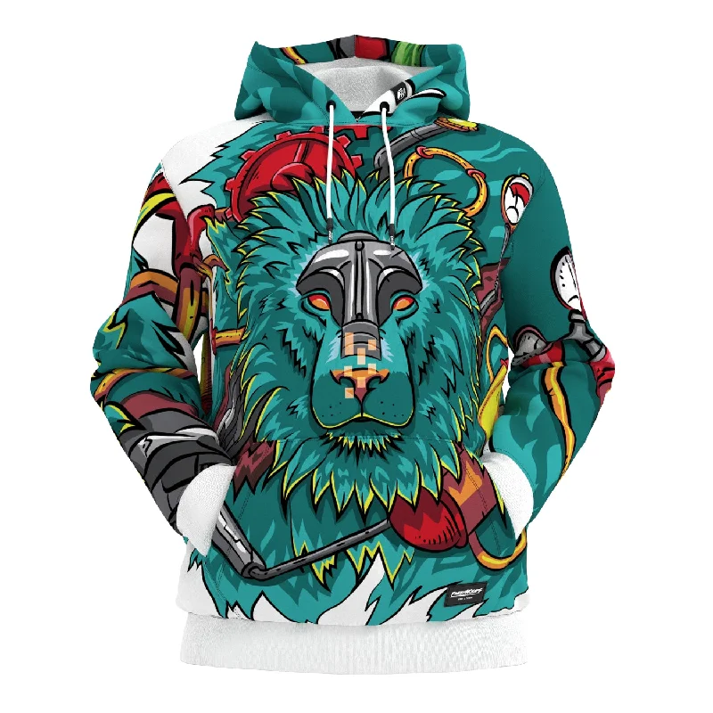 Men's Hoodies with High-Low HemlinesBionic Lion Hoodie