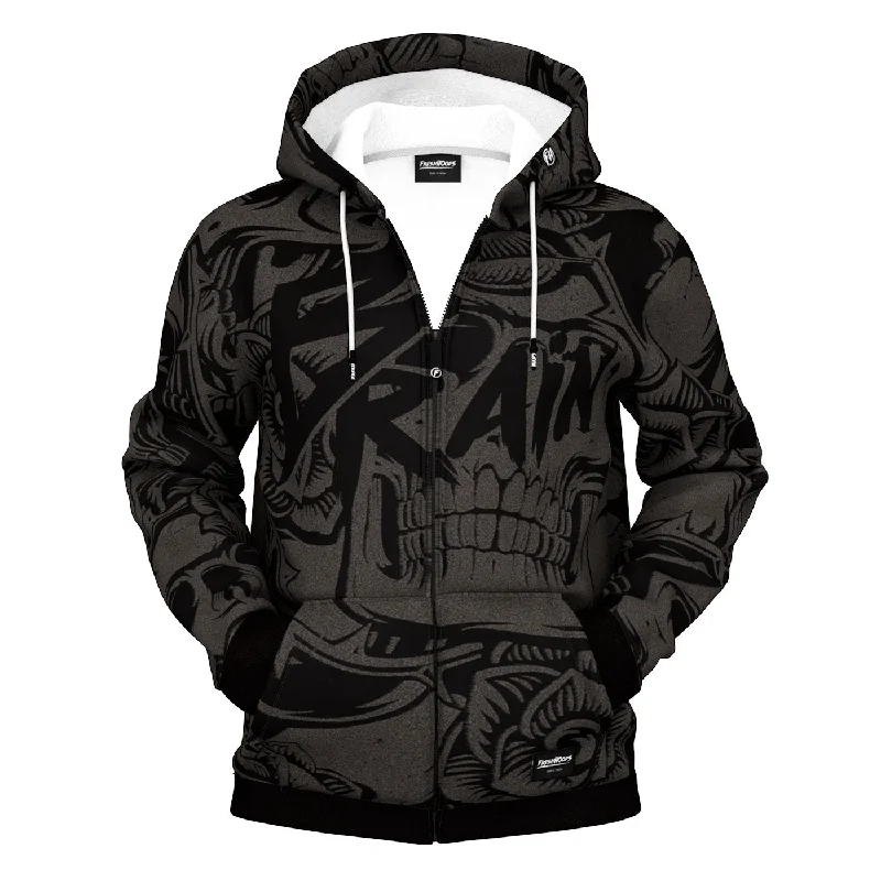 Men's Hoodies with Flannel LiningBrain Zip Up Hoodie