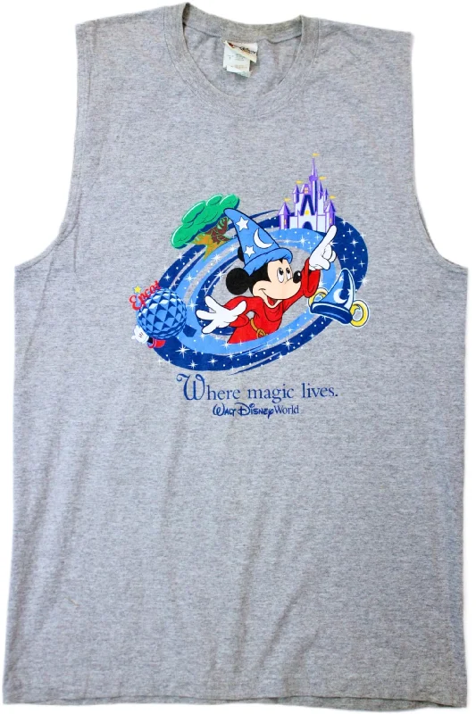 Men's Shirts with Spread CollarsDisney - Where magic Lives Singlet