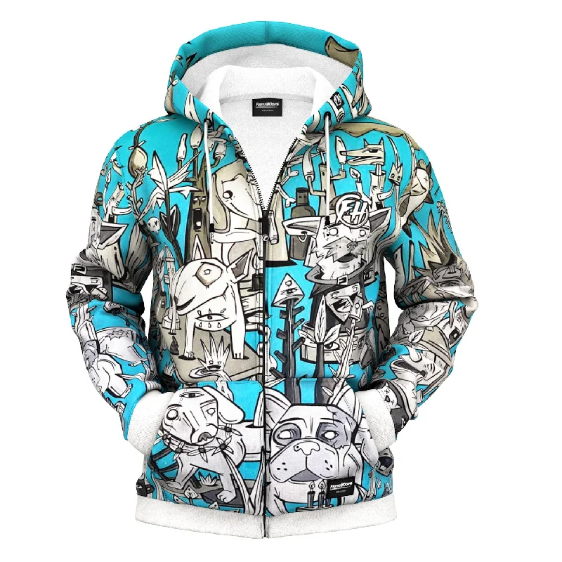 Men's Hoodies for Mild WeatherDoggo Heaven Zip Up Hoodie