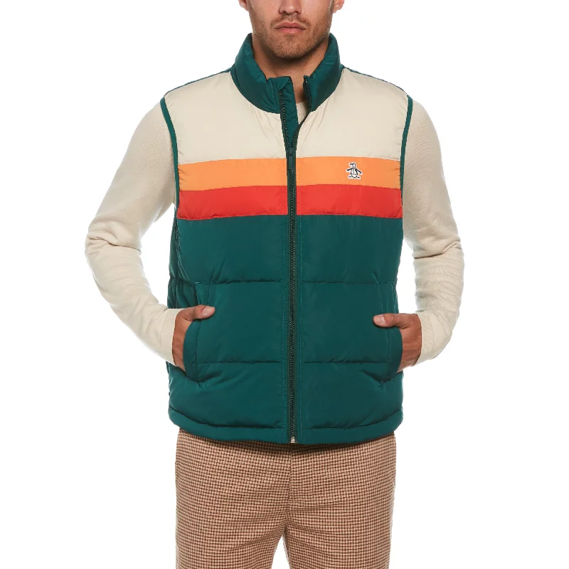 Men's Coats for LayeringColor Block Puffer Vest