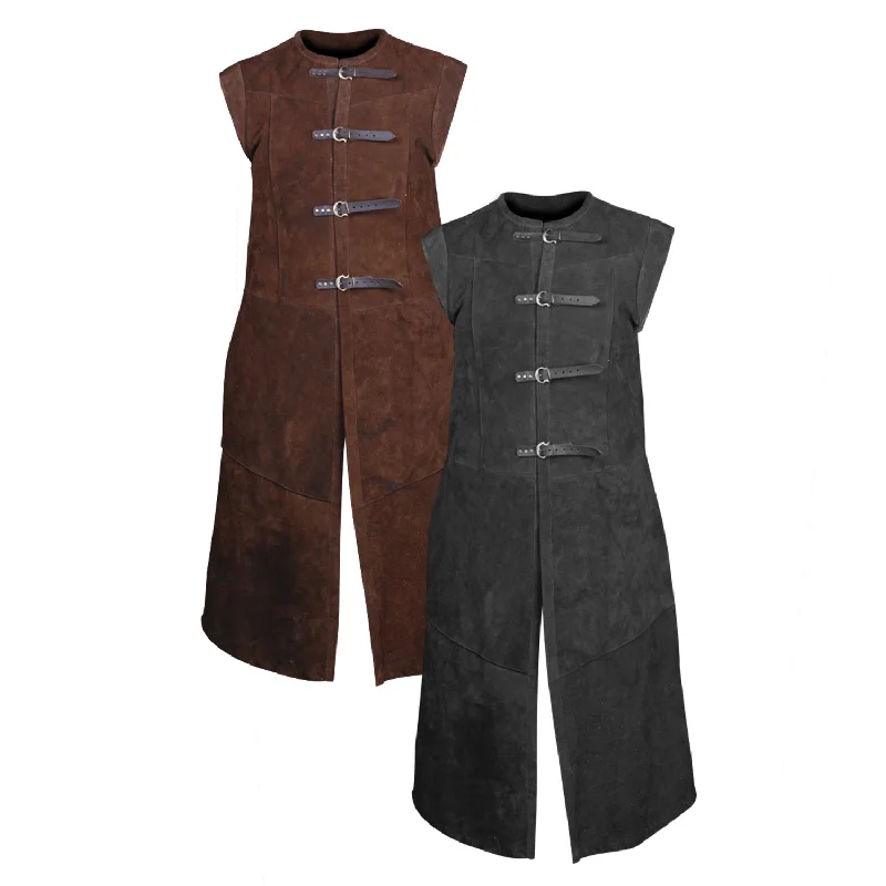 Men's Shirts with Embellished CollarsGaren suede vest long