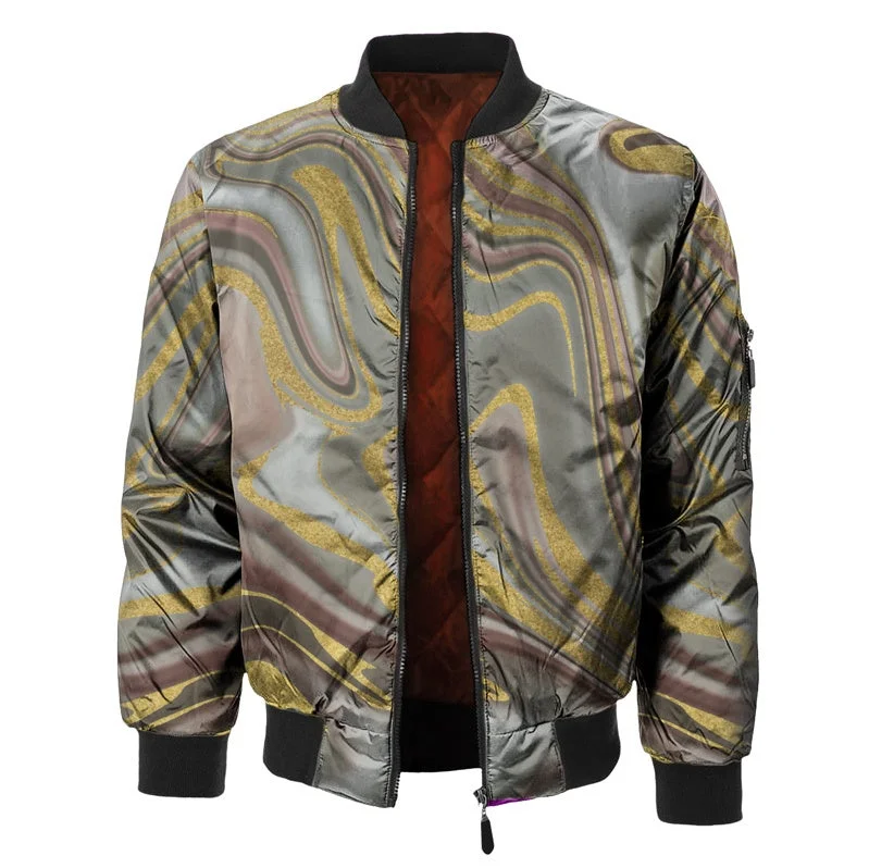 Men's Coats with Fur TrimGolden Path Bomber Jacket