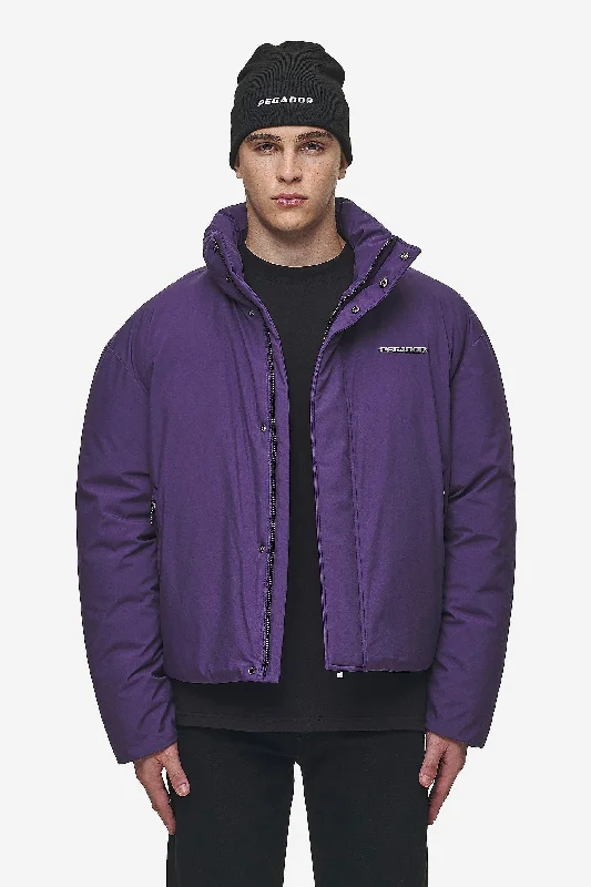 Cool Men's Pea CoatsLavoy Cropped Boxy Puffer Jacket Deep Purple