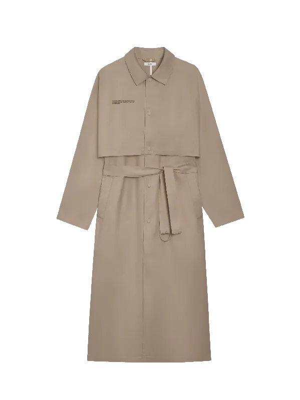 Designer Men's OvercoatsMens Archive Organic Cotton Trench Coat—taupe