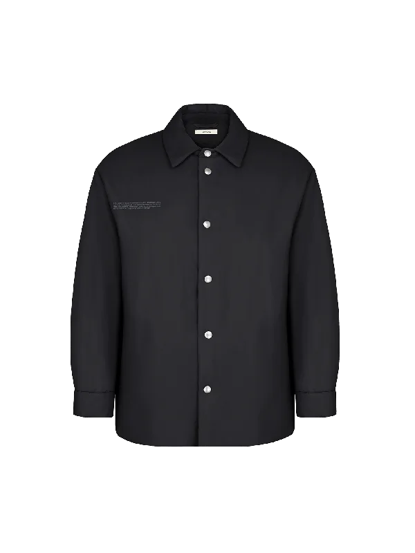 Men's Coats for All SeasonsMens Flower-Warmth Padded Overshirt—Black