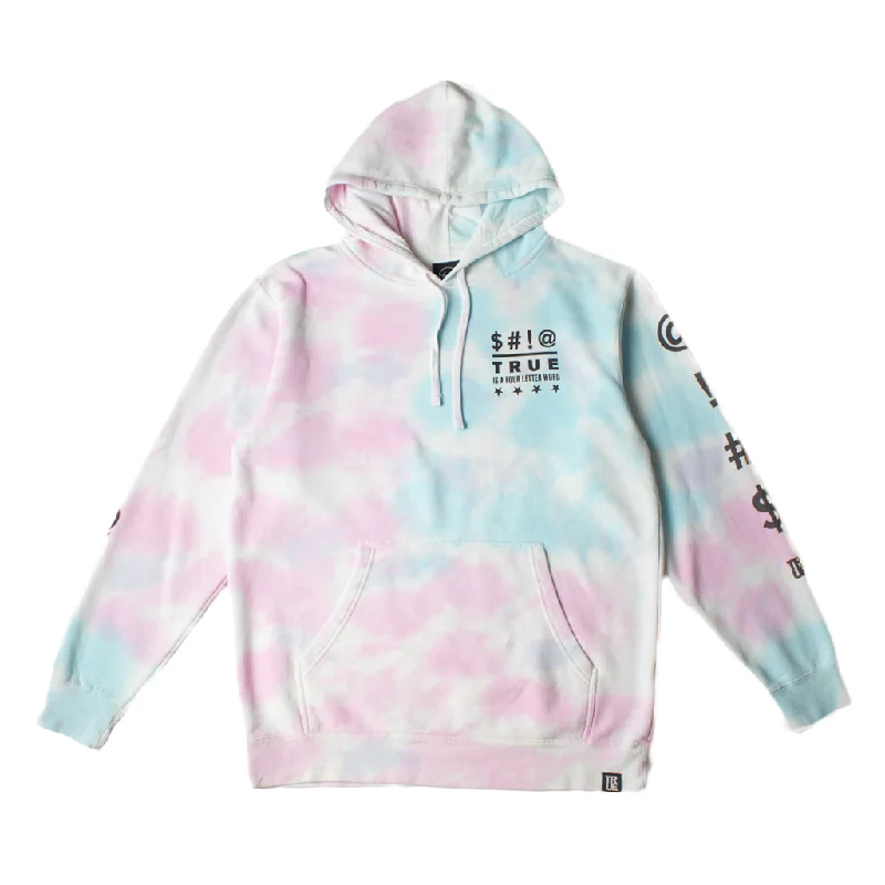 Men's Hoodies with Adjustable HoodsMens Four Letter Tie Dye Hoodie Candy