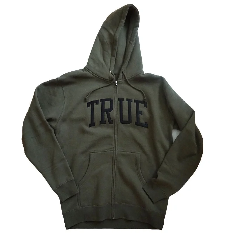 Men's Hoodies with Quick-Dry FabricMen's True Arched Zip Hoodie Army