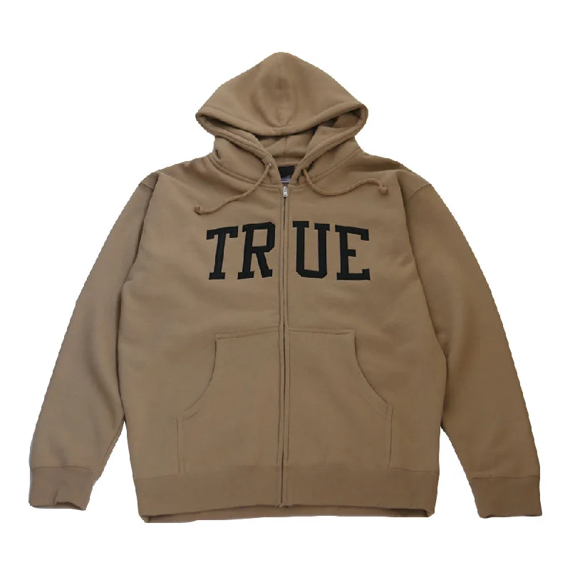 Luxurious Men's Cashmere HoodiesMen's True Arched Zip Hoodie Tan